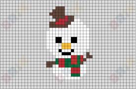 Christmas Snowman Pixel Art Pixel Art Pixel Art Templates Lego Art