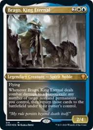 According to the myth, etherium was created by the sphinx crucius, and since then most of esper's inhabitants have parts of their body replaced by etherium. Brago King Eternal Foil Etched Commander Legends Magic The Gathering The Gathering Online Gaming Store For Cards Miniatures Singles Packs Booster Boxes