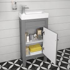 Sabrosa Ii Toilet 440mm Melbourne Floor Standing Cloakroom Vanity Unit Earl Grey Cloakroom Vanity Unit Small Bathroom Sinks Small Bathroom Storage