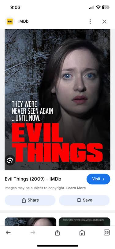 Evil Things movie review, a found footage horror film