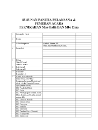 Download contoh undangan rapat panitia pernikahan Susunan Panitia Pernikahan