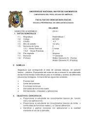2014-1 Matematicas I, Prof. Walter Clemente Reyes Plan 2013