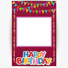 Joyeux anniversaire 1 photo iena. Amazon Com Happy Birthday Selfie Frame Photo Booth And Picture Frame Props For Birthday Party 2 W X 3 H Maroon Toys Games