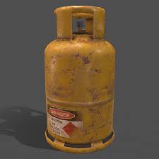 Pbr Cooking Gas Cylinder Yellow 3d Model In 2020 Low Poly 3d Models Pbr Cylinder