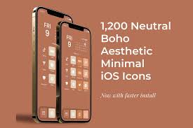 App icon, ios14, ios 14 homescreen, aesthetic app icons, google app icon. 1 200 Neutral Boho Ios 14 App Icons Custom Designed Icons Creative Market