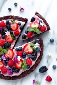Very Berry Brownie Pizza Recipe Desserts Food Dessert Pizza