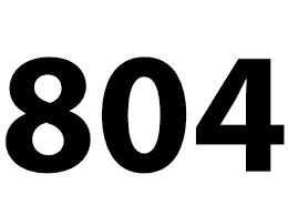 Area code 804 was created from a split of area code 703. Zahl 804