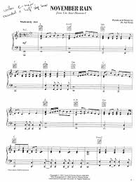November rain became one of guns n' roses' best performing and best selling singles of all time. Guns N Roses November Rain Sheet Music Piano Pdf