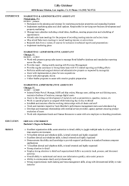 Some of the import skills an administrative assistant should possess, and which must be emphasized in the resume are the ability to perform multiple tasks at the same time, meeting of deadlines, and the ability to use document creation software like ms word, excel, and outlook. Marketing Administrative Assistant Resume Samples Velvet Jobs