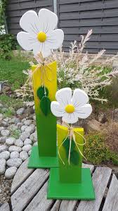 Flower Sign Marguerite Set Of 2 Wooden Flowers Wood Flowers Flower Wall Decor