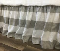 Black And White Striped Bed Skirt Grey And White Striped Linen Bed Skirt Gathered Ruffle Bedskirt Grey Bedding White Linen Sheets