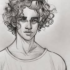 Anime Black Curly Hair Boy Wild Curly Hair Anime Guy Google Search Boy Drawing Guy Drawing Sketches