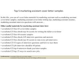 Top 5 Marketing Assistant Cover Letter Samples