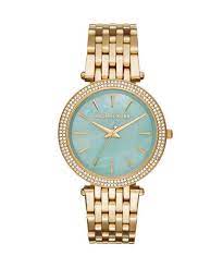 Die elegante damen armbanduhr mk4339 ist bis zu 50 m (5 atm). Michael Kors Uhr Damen Gold Mit Grunem Perlmutt Zifferblatt Darci Mk3498 Damenuhren Alle Uhren Uhren Lounge