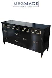 Love This Beautiful Transitional Dresser We Refinished In Black We Think It Turned Out I Black Painted Furniture Furniture Restoration Transitional Furniture