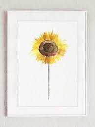 Affichage Floral De Tournesol Peinture Jaune D Aquarelle Etsy Sunflower Wall Art Watercolor Paintings Sunflower Art