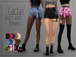 Yesod cas clothing/shoes bottom themed metalrock. Trillyke Cactus Shorts With Harness