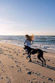 Girl Running With Her Dog By Danil Nevsky Dog Beach Dog Photoshoot Big Dogs