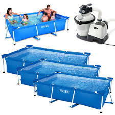 Intex Komplett Set Family Swimming Pool Rechteck Frame Sandfilteranlage Ebay