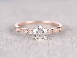 Cute Simple And Minimalist Engagement Ring You Want To Https Brida Moissanite Engagement Ring Rose Gold Round Moissanite Engagement Ring Rose Engagement Ring