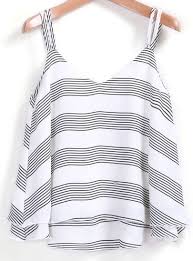 Black And White Striped Tank Top Dress New Black White Striped Tank Top Double Spaghetti Straps Cami Summer Camisole Feminino Verao