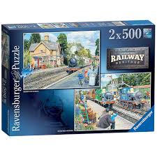 There are 321 train jigsaw puzzle for sale on etsy, and they cost $19.50 on average. Number Two Railway Heritage 2 X 500 Piece Jigsaw Puzzles From Ravensburger Wwsm