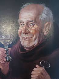 Quality Dutch School Original Monk With Glass Oil Painting/Picture Signed  Spitz
