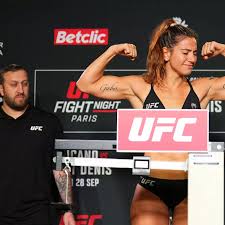 UFC star shakes as she weighs in as fans demand fight is cancelled - Mirror  Online