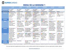 Voici Le Menu Sante De La Semaine 1 Supercardio Ce Menu Inclut Les Recettes Et Respecte Les Contenants De Couleurs De Controle De 21 Day Fix Meal Planner Menu