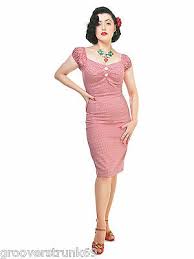 Collectif Uk Delores Picnic Red Gingham Pencil Dress Wiggle