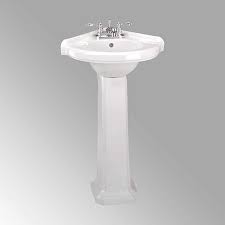 Renovator S Supply Portsmouth Small Bathroom Corner Pedestal Sink White Ceramic Glossy Finish 32 3 4 Height 22 Wide I In 2020 Corner Pedestal Sink Pedestal Sink Sink