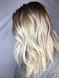 Blonde Balayage And Foilayage Combo With A Root Smudge Icy Blonde Waves Wavey Hair Dark Root Icy Blonde Wavey Hair Blonde Hair With Roots