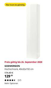 Ikea Sindelfingen Godmorgon Hochschrank Hochglanz Weiss 40x32x192 Cm Hochschrank Ikea Hochglanz