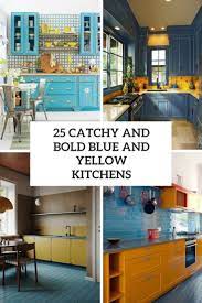 25 Catchy And Bold Blue And Yellow Kitchens Blue Kitchens Blue Kitchen Decor Blue Kitchen Designs