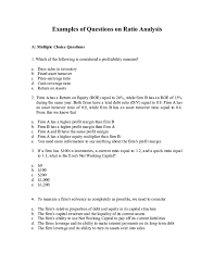 It is an indicator of the retail companies generally have small asset bases, but high sales volumes. Doc Examples Of Questions On Ratio Analysis A Multiple Choice Questions Jahanzaib Feroz Academia Edu