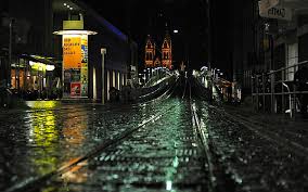 Best mountains wallpaper, desktop background for any computer, laptop, tablet and phone. Cities Cityscapes Freiburg Germany Night Rain Reflection Street Hd Wallpaper Wallpaperbetter