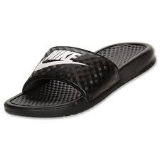 Black And White Nike Slides Womens Women S Nike Benassi Jdi Swoosh Slide Sandals Nike Women Nike Benassi White Slides Sandals