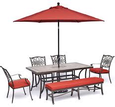 We did not find results for: Monaco 6 Piece Patio Dining Set Dining Chairs Bench Tile Top Table Umbrella Mediterranean Outdoor Dining Sets By Shop Chimney Houzz
