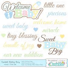 Download Sweet Baby Boy Word Title Set Svg Cuts Clipart
