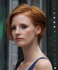James Mcavoy And Jessica Chastain On Set Together Short Red Hair Short Hair Styles Pixie Short Hairstyles For Women