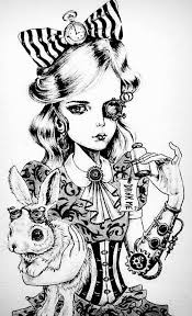 Alice Nightmare In Wonderland Coloring Wonderland Tattoo Alice In Wonderland Steampunk Alice In Wonderland
