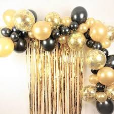 Black And Gold Balloon Garland Kit Black And Gold Balloons Black And Gold Party Decorations Black Gold Party