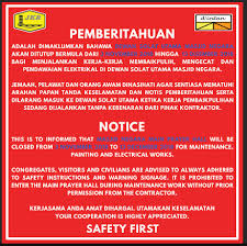 Dilarang membawa makanan ke dalam bilik ini.4. Amrin Rainkl61 Twitter