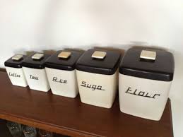 Black And White Kitchen Canisters Dreamplan Home Design And Landscaping Software Download Vintage Kitchenware Vintage Kitchen Food Canisters