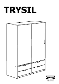 You save space with a mirror door, because you don't need a separate mirror. Trysil Wardrobe W Sliding Doors 4 Drawers Dark Brown Black Ikeapedia