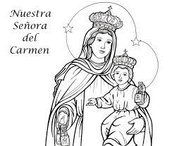Traemos para ti bonitos dibujos religiosos de la virgen del carmen para colorear. Nuestra Senora Del Carmen Para Colorear Male Sketch Female Sketch Lily