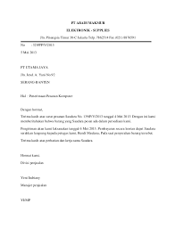 Atas bantuan dan kerjasamanya kami ucapkan terima kasih. Contoh Surat Pembatalan Pemesanan Barang Kumpulan Surat