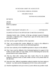 Its simplicity is intended so as to make all the terms that it articulates clear and. Counter Affidavit In Opposition To Motion On Notice