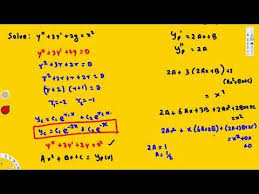 Method Of Undetermined Coefficients 2nd Order Linear De Differential Equations Method Equations