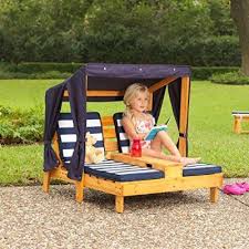 Kidkraft Outdoor Double Chaise Lounge Honey Navy White One Size Found On Amazon Shutupandtakemymoney Pallet Furniture Outdoor Pallet Diy Pallet Outdoor
